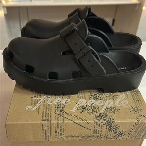 Free People Karlie Buckle Clog Black Slip-On Clogs